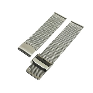 Brățară Ceas Oțel Inoxidabil Argintie – Mesh Milaneză – 12mm – 22mm – Închidere Clips cu Siguranță – WZ1988 - Img 3