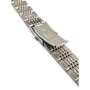 Bratara de ceas argintie cu butoane laterale 20mm WZ4769 - Img 2