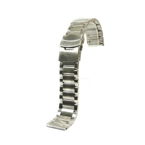 Bratara de ceas Argintie cu butoane laterale si siguranta 22mm MT4762 - Img 1