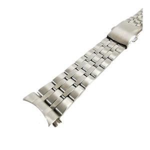 Bratara de ceas argintie din otel inoxidabil cu capete curbate 20mm 22mm WZ4458 - Img 2