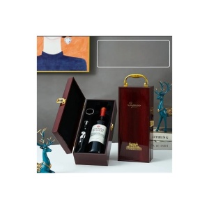 Casetă de Lux pentru o Sticlă de Vin – Set Complet cu Accesorii Enologice
