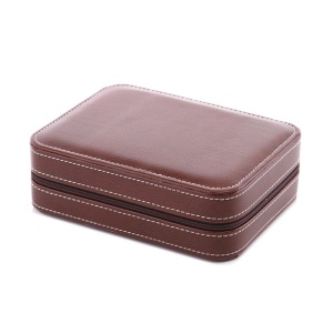 Caseta Transport Ceasuri Piele Ecologica 4 Spatii Negru / Maro PU82 - Img 10