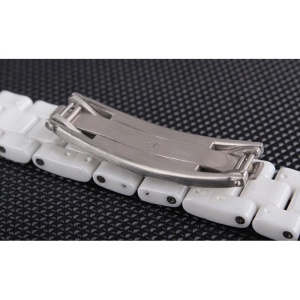 Cataramă Deployant Butterfly Silver din Oțel Inoxidabil – Compatibilă Chanel J12 - Img 3