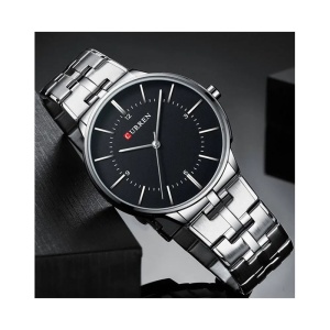 Ceas Barbătesc Curren WZ8321 | Design Metalic Modern cu Cadran Negru - Img 2