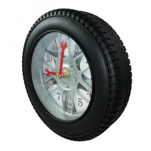 Ceas de Perete Anvelopă MAG WHEEL MINI Negru / Auriu / Argintiu WZ2368 - Img 5