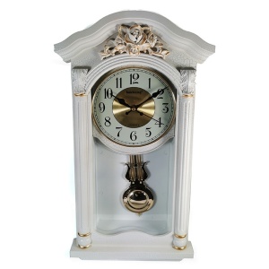 Ceas de Perete cu Pendulă și Gong, Design Clasic cu Basorelief Floral, 50cm, Model 5626 - Img 5