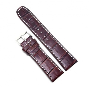 Curea Ceas „Cross-Grain Sport” C3025 – Piele Maro cu Cusătură Albă Contrastantă (18mm - 24mm)