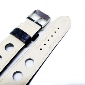 Curea Ceas „Fleurus Noir Stealth” – Piele Naturală de Vițel, Negru Integral (20mm - 24mm) - Img 2