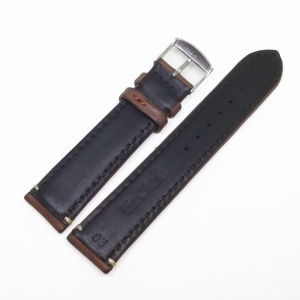 Curea Ceas „Fleurus Paris” – Piele de Vițel Maro cu Cataramă Argintie (18mm - 22mm) - Img 2