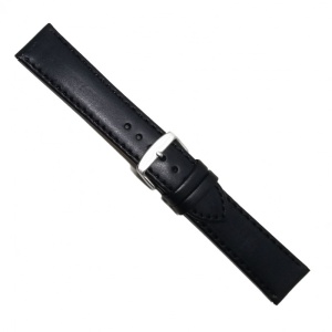 Curea Ceas „Obsidian Classic” 2T3 – Piele Naturală Neagră cu Cusătură Asortată (18mm - 24mm) - Img 3