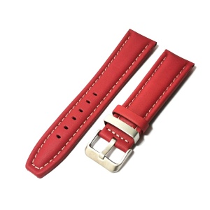 Curea Ceas Eichmuller - Piele Naturala Rosie, Cusatura Alba 22mm 24mm - WZ5220 - Img 4