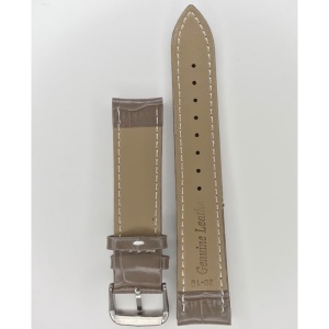 Curea Ceas Matteo Ferari – Piele Naturală Gri, Imprimeu Crocodil, 20mm - Img 2
