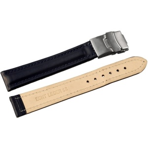 Curea Ceas Piele Naturala Albastra Deployant 16mm - 24mm 816230300018 - Img 4