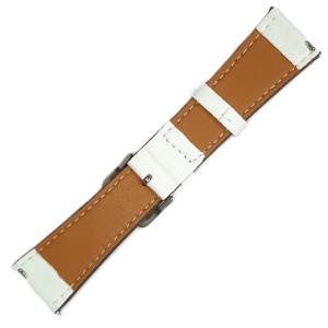 Curea Ceas Piele Naturală Două Straturi – Albă – Quick Release – 22 mm Telescop / 14 mm Cataramă - Img 2