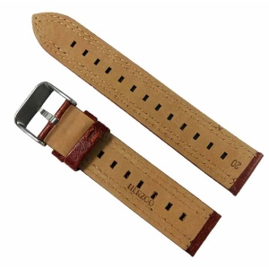 Curea Ceas Piele Naturala Maro 20mm, 24mm Cusatura Dubla WZ2157 - Img 2
