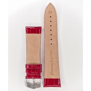 Curea Ceas Premium – Piele Naturală Roșie, Imprimeu Crocodil - Img 4