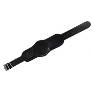 Curea Ceas Retro din Piele Naturală, 18mm – Neagră (WZ4707)