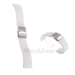 Curea ceas silicon alba inchidere deployant 20mm 22mm WZ1598 - Img 3