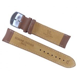 Curea Ceas WatchZone din Piele Naturală Maro Deschis, Dublu Strat cu Interior Crem și Cusătură Maro, Mărime L (12mm - 24mm) - Img 2