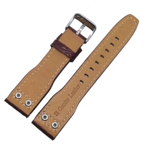 Curea de ceas din Piele Naturala - Culoare Brun-Roscat - 22mm - WZ3979 - Img 2