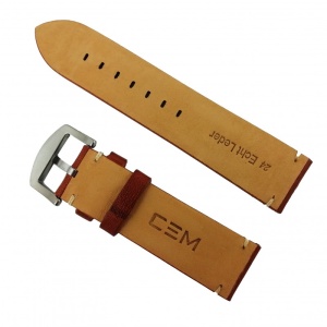 Curea de ceas din piele naturală maro - 24mm WZ2877 - Img 2