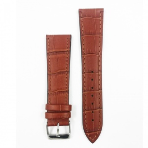 Curea de ceas din piele naturala Maro-deschis cu imprimeu crocodil 18mm, 20mm, 22mm, 24mm - WZ3387 - Img 2