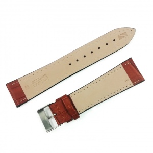 Curea de ceas din piele naturala Maro-deschis cu imprimeu crocodil 18mm, 20mm, 22mm, 24mm - WZ3387 - Img 4