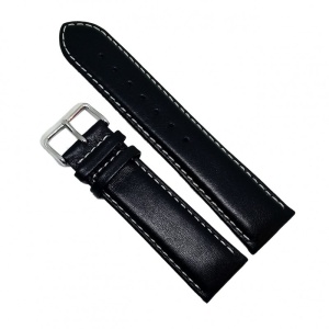Curea de ceas din piele naturala neagra - 24mm - C2955