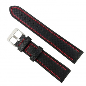 Curea de ceas din piele naturală neagră, imprimeu caroiaj - 20mm, 22mm, 24mm WZ2875 - Img 1