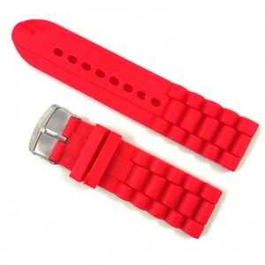 Curea de Ceas din Silicon - Roșu - 18mm, 20mm, 22mm, 24mm (WZ748) - Img 1