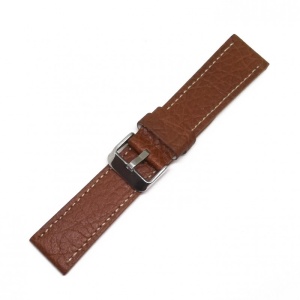Curea de ceas Maro-deschis din piele naturala - 22mm - WZ3571 - Img 2