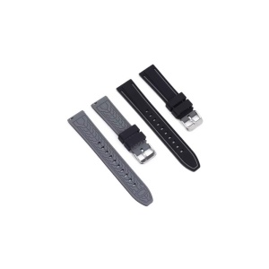 Curea de ceas neagra cu insertii gri 18mm 20mm 22mm 24mm WZ940 - Img 2