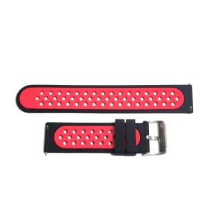 Curea de ceas Neagra cu Rosu din Silicon 22mm WZ5360 - Img 3