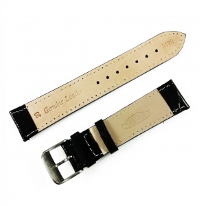 Curea de ceas Neagra din piele naturala - 20mm, 22mm - WZ3417 - Img 4