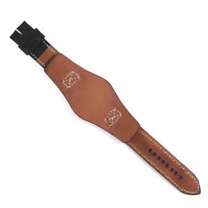 Curea de ceas Neagra Handmade din piele naturala 22mm WZ4940 - Img 2