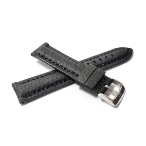 Curea de ceas Peyton Neagra din piele naturala, textura bizonata 20mm, 22mm, 24mm - WZ4221 - Img 2