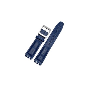 Curea de Ceas Swatch 19mm – Piele Naturală Albastră – Înlocuiește Cureaua Originală - Img 1