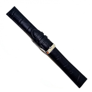 Curea de ceas XL din piele naturala anti-alergica Neagra - 18mm 20mm 22mm 24mm 6XL20 - Img 2