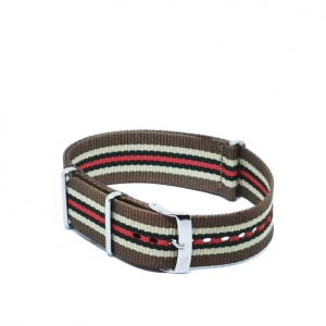 Curea Morellato tip NATO - Band Nastro Cannete - Culoare Kaki, Crem, Albastru, Rosu - 22mm - A01U3972A74837CR - Img 3