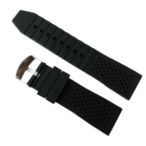 Curea Neagră Silicon cu găurele - 20mm, 22mm, 24mm - Img 2