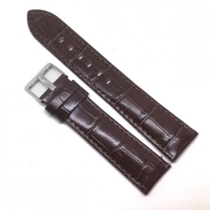 Curea pentru ceas din Piele VItel - Culoare Maro, Textura Lucioasa - 20mm - WZ3726