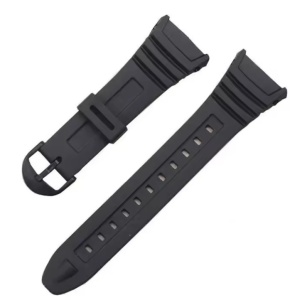 Curea Silicon pentru Casio W-96H-1A/2A/9A – 3239 – 23 cm – Impermeabilă – Sport – Negru