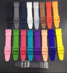Curea Silicon pentru Swatch – 16/17/19/20 mm – Culori Vibrante – Moale și Confortabilă