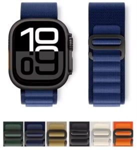 Curea Universală Alpine Loop – Nylon 22 mm – Orange, Alb, Albastru și Verde Marin – Pentru Smartwatch și Ceasuri Tradiționale