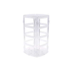 Organizator Bijuterii Rotativ 360° – Expozitor Vertical Crystal Clear cu 168 Orificii - Img 1