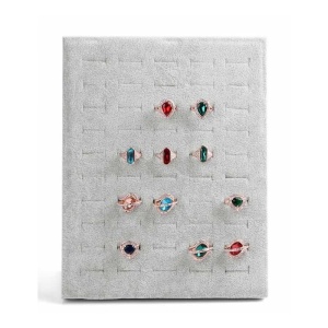 Panou Prezentare Inele – Catifea – 50 de Spații – 26 x 20,5 cm – Culori Negru / Gri – WZ666 - Img 7