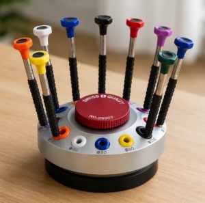 Set Șurubelnițe de Precizie 26002 – 20 de Vârfuri Plate – Pentru Mecanisme și Curele de Ceas – Trusă Completă pentru Dezasamblare - Img 5