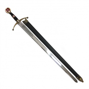 Spadă Templier cu Teacă – Oțel de Toledo – 103 cm – Made in Spain