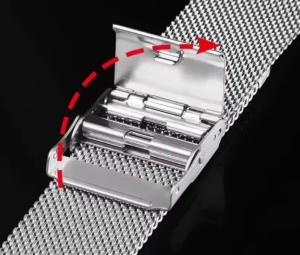 Brățară Ceas Mesh Milaneză Auriu Rose – Oțel Inoxidabil – 22mm – Închidere Tip Clips cu Siguranță - Img 3