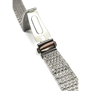 Bratara de ceas Argintie cu butoane laterale 20mm MT4759 - Img 3
